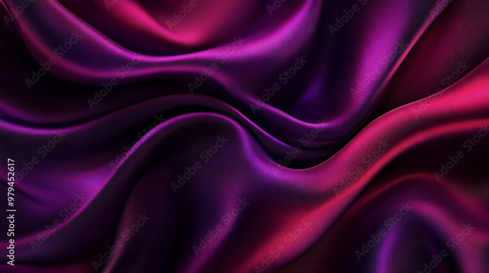 Obraz premium Silky smooth fabric in shades of rich burgundy and violet, folding and swirling in an abstract pattern full of luxurious textures and depth.
