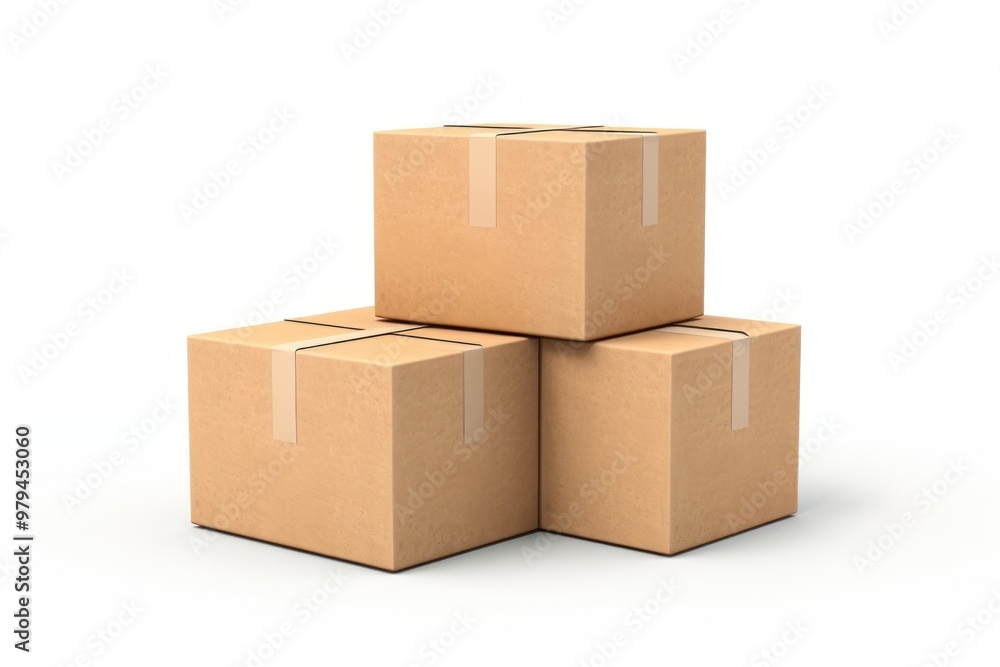 Stacked moving cardboard boxes. Stacked moving cardboard boxes.