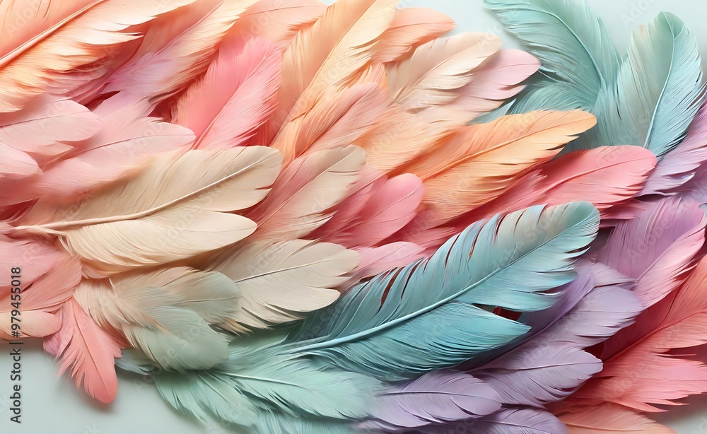 Naklejka premium pastel colour feather abstract background