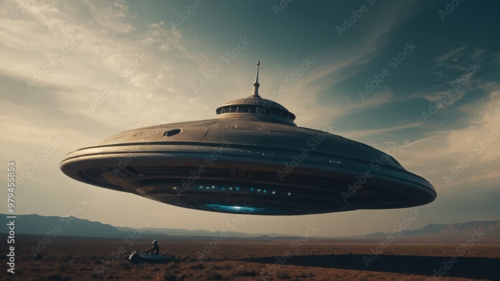 Close encounter with an alien and its spacecraft brings excitement and cosmic intrigue Close encounter with an alien and its spacecraft brings excitement and cosmic intrigue