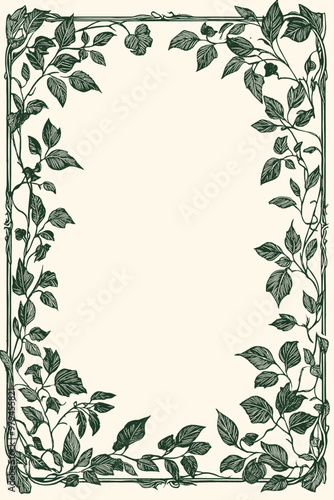 Floral vintage frames with silhouettes of branches, leaves and vines. Hand drawn elegant delicate botanical borders and wreaths. Vector isolated elements for wedding invitation, card, page boder