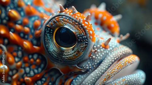 Close-Up of a Colorful Spiny Fish Eye