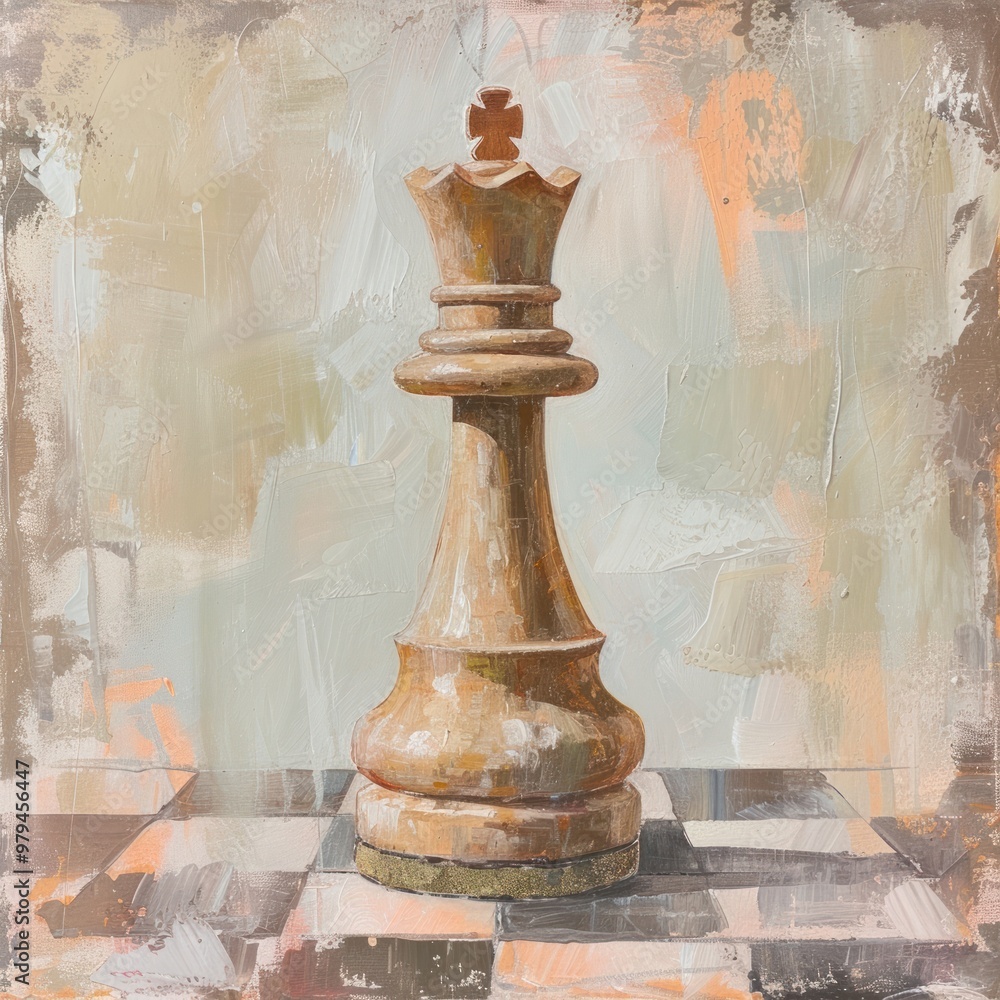 King chess piece painting game old. King chess piece painting game old.