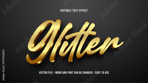 Glitter text effect, luxury text style effect