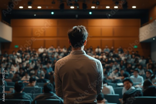 Speaker Facing Audience in Conference Hall
