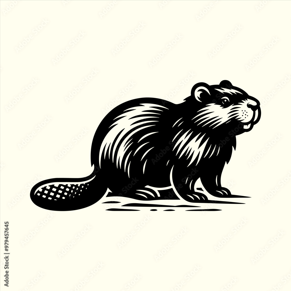 Beaver animal Silhouette Vector Illustration Beaver animal Silhouette Vector Illustration