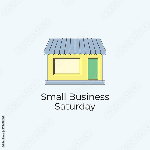 Small Business Saturday vector design template good for celebration usage. Small Business Saturday design. continuous line drawing. eps 10.