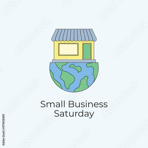 Small Business Saturday vector design template good for celebration usage. Small Business Saturday design. continuous line drawing. eps 10.