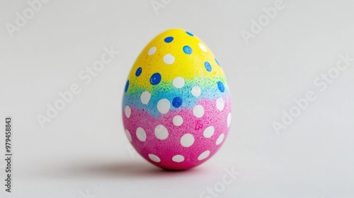 Colorful Easter Egg with Polka Dots