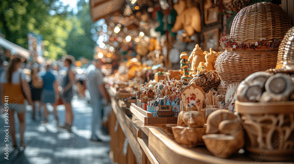 Selling various souvenirs at the Oktoberfest festival. Selling various souvenirs at the Oktoberfest festival.