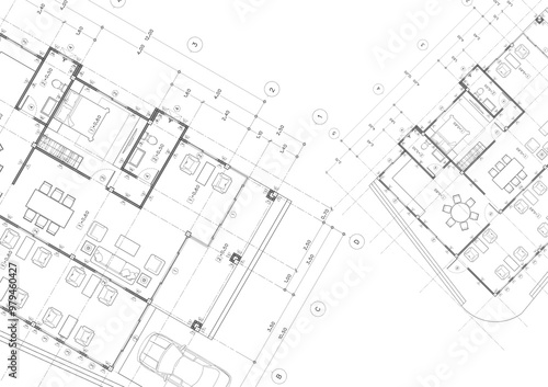 Floor plan designed building on the drawing.