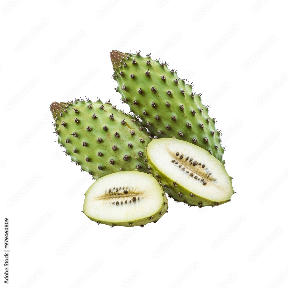 Prickly Pear Cactus Fruit, Whole and Sliced Prickly Pear Cactus Fruit, Whole and Sliced