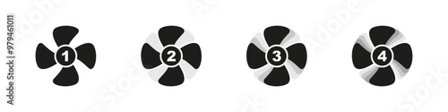 Fan Speed Mode Icons. Icon set fan speed settings