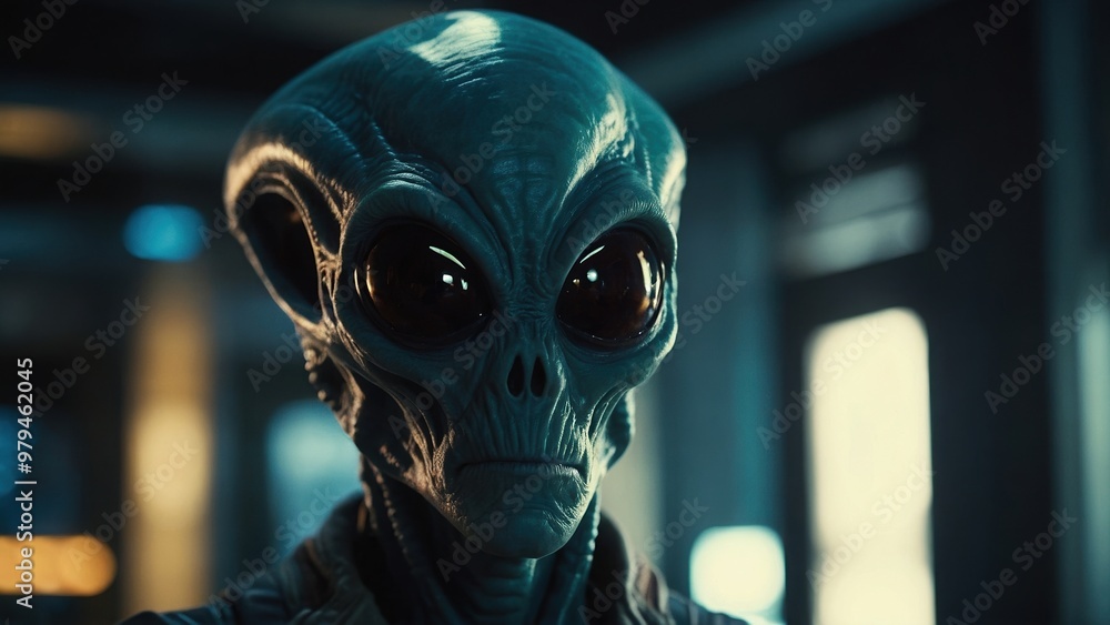 Extraterrestrial guest lands with a high-tech saucer bringing a touch of the cosmic Extraterrestrial guest lands with a high-tech saucer bringing a touch of the cosmic