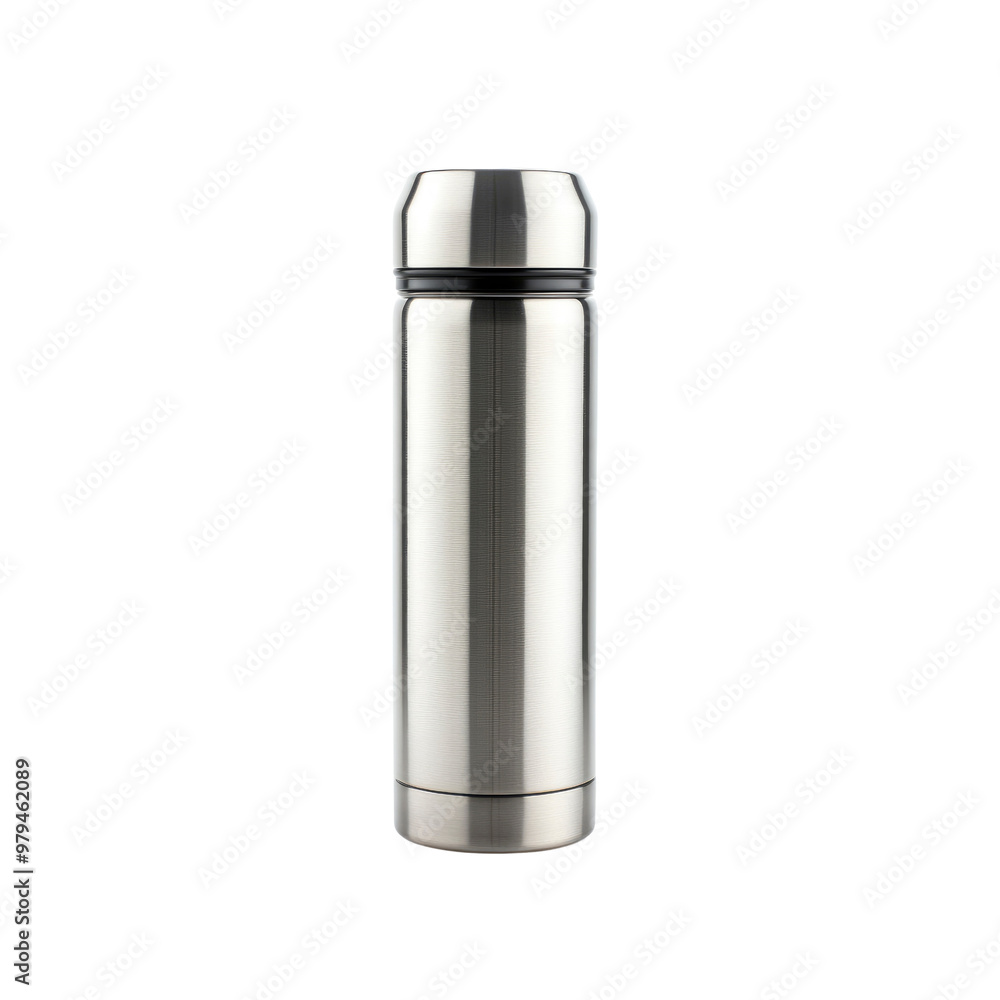 Stainless Steel Thermos Bottle Isolated on White Background Stainless Steel Thermos Bottle Isolated on White Background