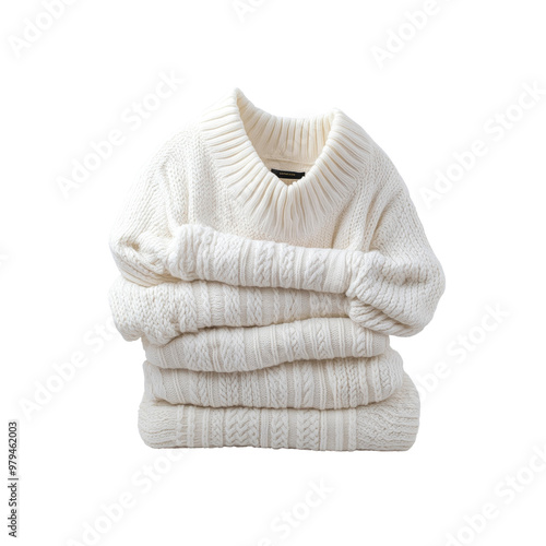 Folded White Knit Sweater