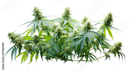 Close up of a fresh cannabis buds on transparent backgrounde, isolated, PNG photo