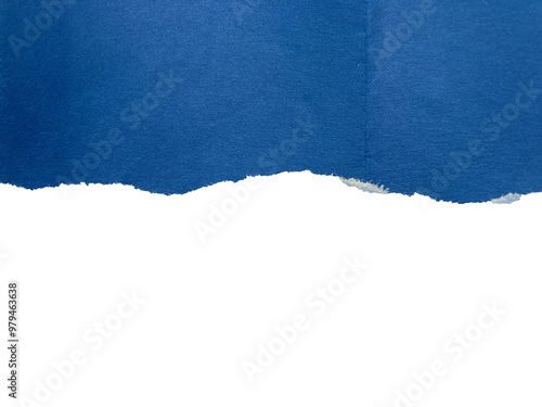 Blue torn paper background photo