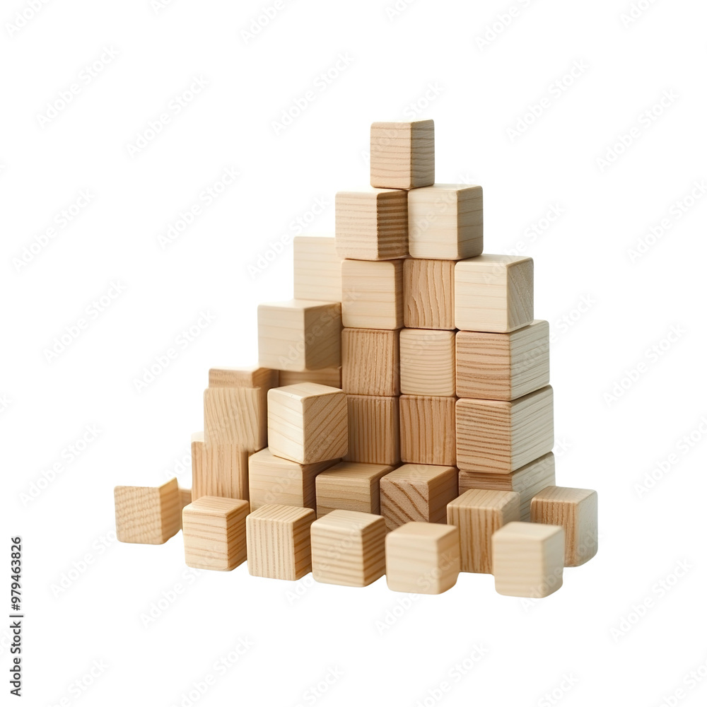 Wooden Blocks Stacked in a Pyramid Shape Wooden Blocks Stacked in a Pyramid Shape