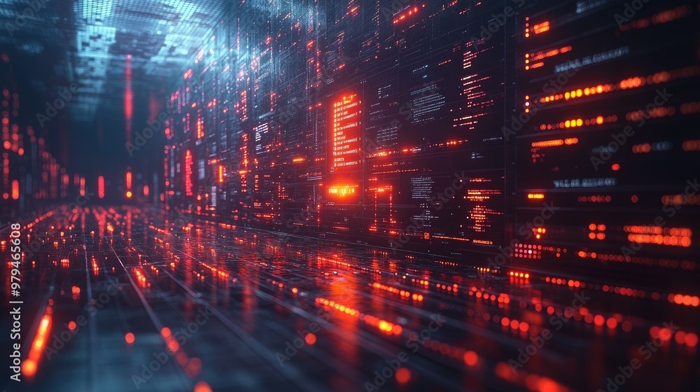 A futuristic digital bank with holographic financial data A futuristic digital bank with holographic financial data