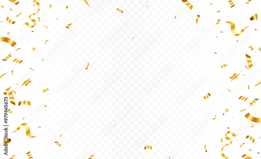 Abstract celebration party background design with confetti and gold ribbons, Gold confetti isolated for Anniversary, Birthday party, Christmas, Carnival festivity, Holiday party banner background, Abstract celebration party background design with confetti and gold ribbons, Gold confetti isolated for Anniversary, Birthday party, Christmas, Carnival festivity, Holiday party banner background,
