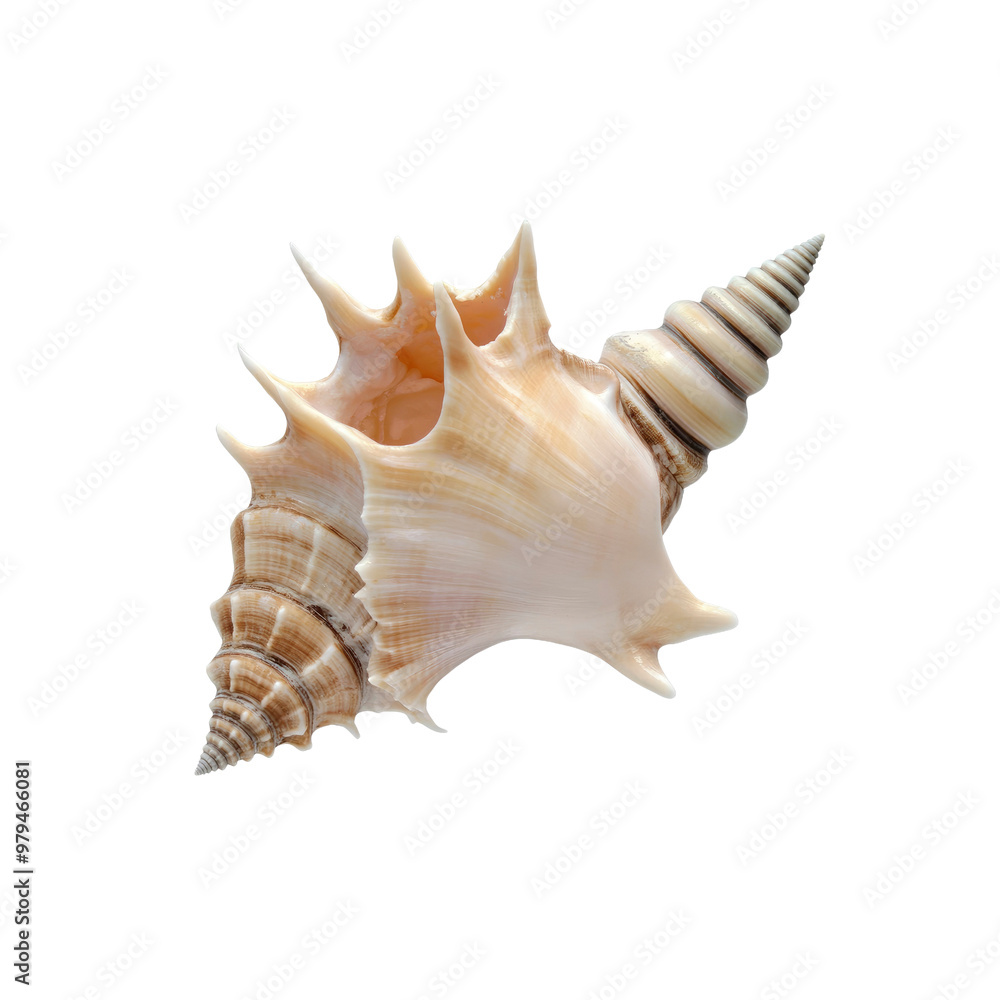 Spiky Seashell on White Background Spiky Seashell on White Background