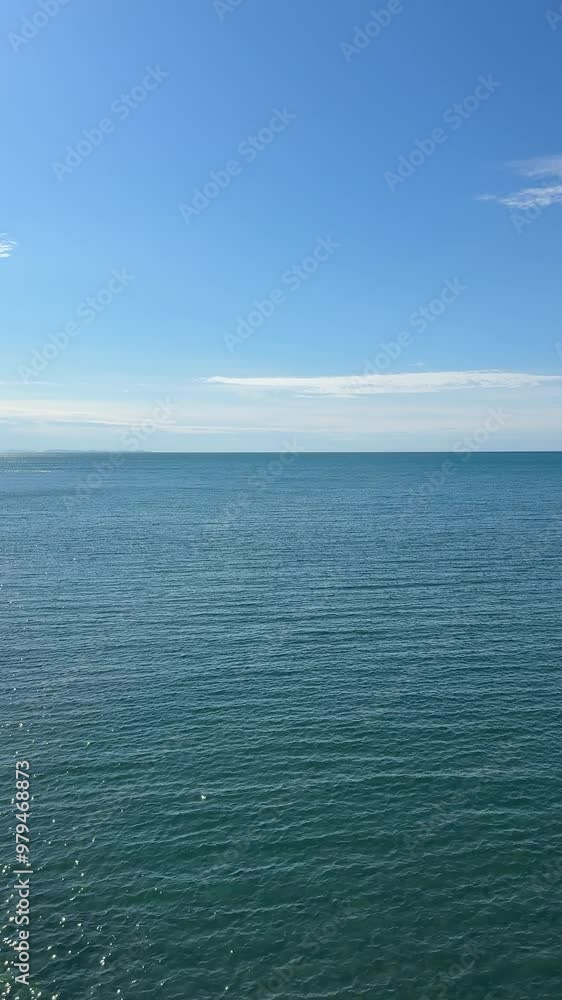 Blue sea, sky, horizon, vertical video. Blue sea, sky, horizon, vertical video.