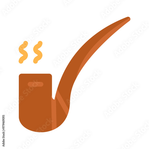 pipe smoke icon flat style