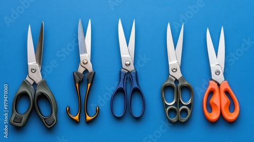 Scissors on a Blue Background