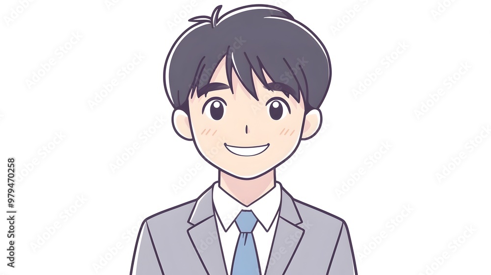 Confident Businessman Posing with Cheerful Smile in Corporate Office Attire Confident Businessman Posing with Cheerful Smile in Corporate Office Attire