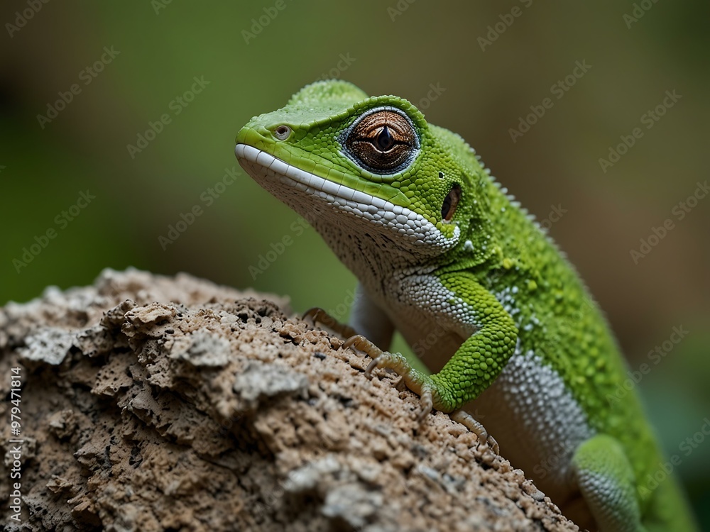 Anole lizard in its natural habitat Anole lizard in its natural habitat