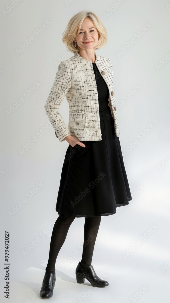 Elegant professional woman standing confidently Elegant professional woman standing confidently