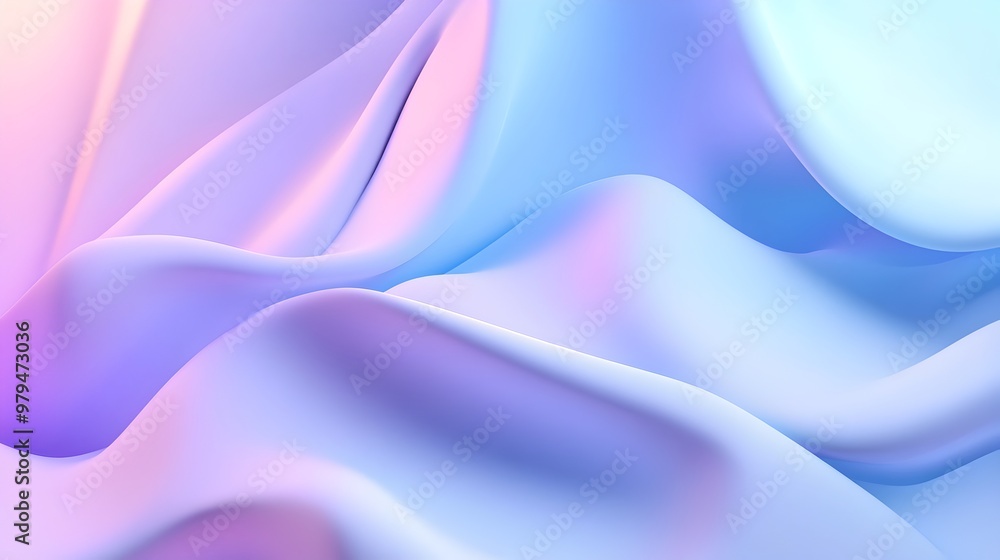Obraz premium Ethereal Fluid Gradient Waves in Soft Pastel Colors