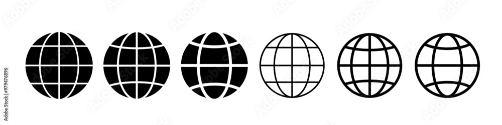 Naklejka premium Globe icon set. Globe icons.