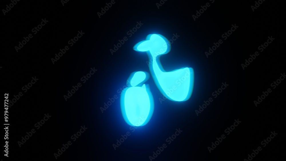 Abstract Neon Light Shapes on Black Background Abstract Neon Light Shapes on Black Background