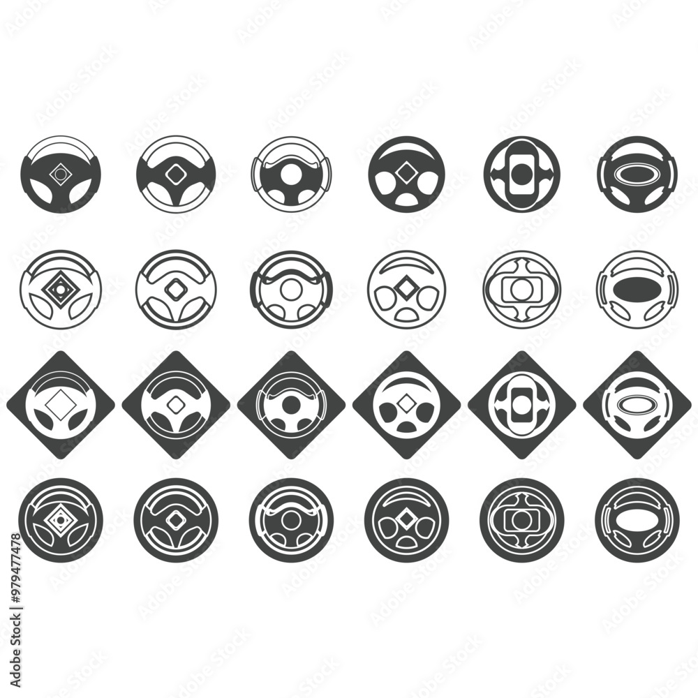 Steering wheel logo vector illustrations Steering wheel logo vector illustrations