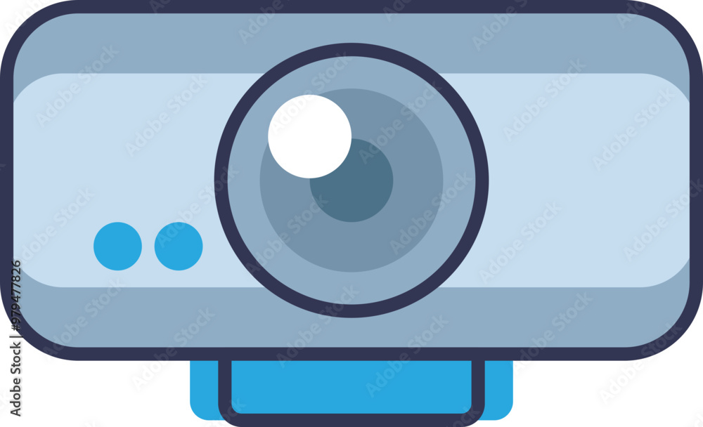 Illustration of a CCTV camera sensor front view, highlighting the lens and sensor components.