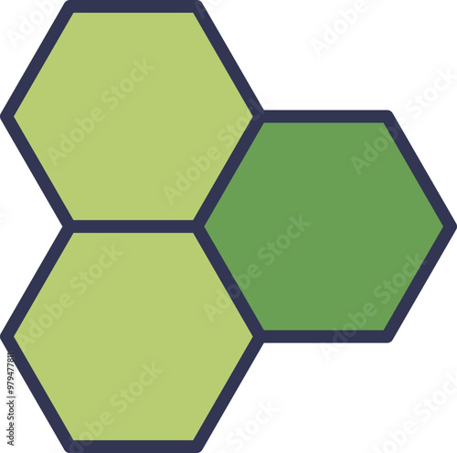Three hexagons representing molecular structure, symbolizing Carbsicon's focus on carbohydrates and molecular science.