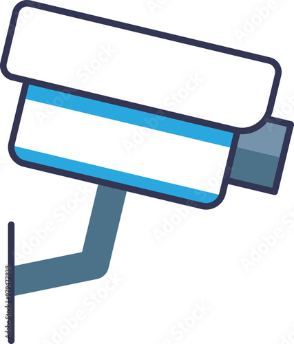 Illustration of a side view of a CCTV camera, symbolizing surveillance and security.