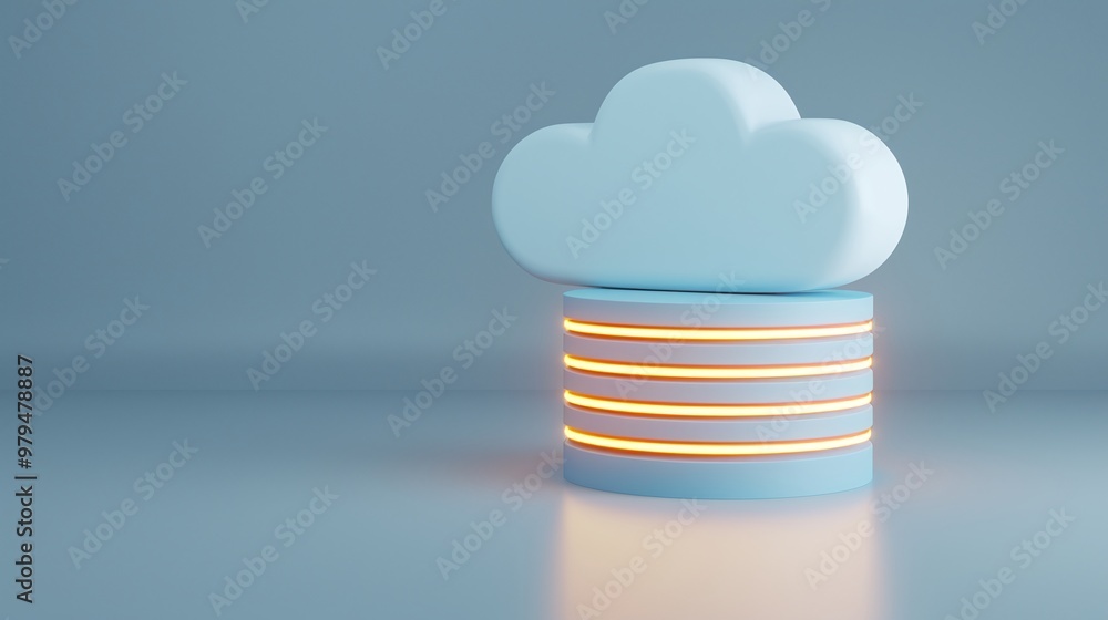 A modern illustration of a cloud symbolizing data storage with glowing accents, representing innovative technology and connectivity. A modern illustration of a cloud symbolizing data storage with glowing accents, representing innovative technology and connectivity.