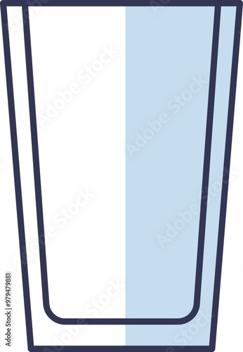 An illustration of an empty drinking glass, symbolizing thirst or the need for a refill.