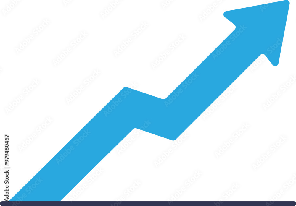 Blue upward arrow symbolizing growth and progress. Blue upward arrow symbolizing growth and progress.