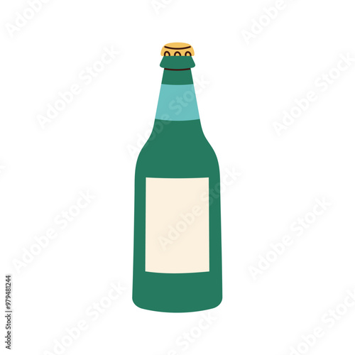 Illustration of a beer bottle isolated on a white background