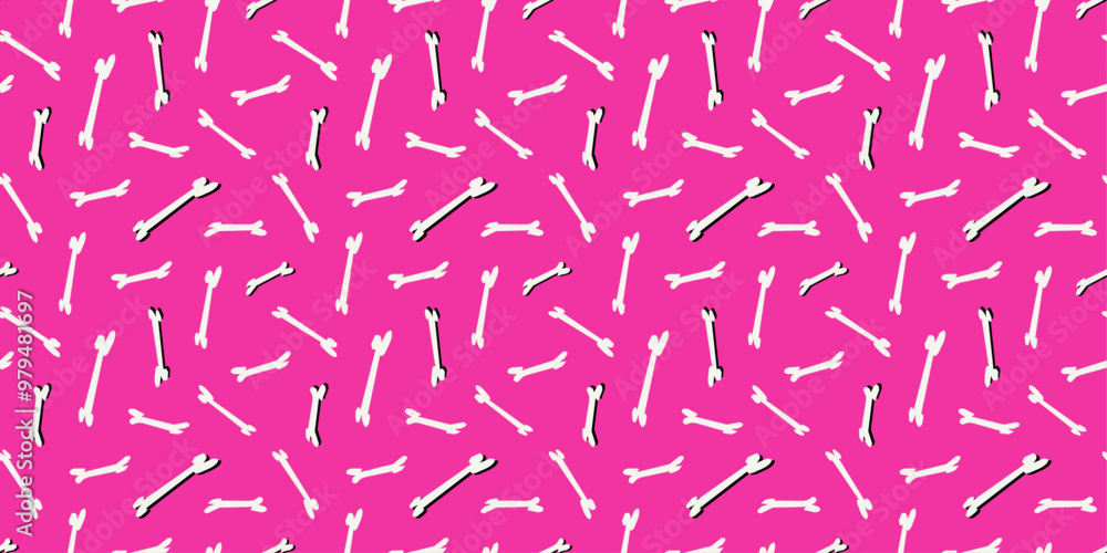 Seamless pattern with bones. Day of the dead background. Halloween texture.