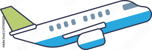 Side view of a jet plane taking off, symbolizing travel and aviation.