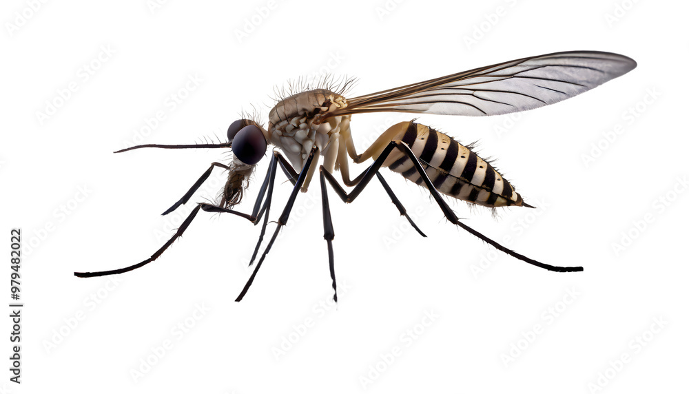 Mosquito Splash on a white isolated background. Generative AI. Mosquito Splash on a white isolated background. Generative AI.