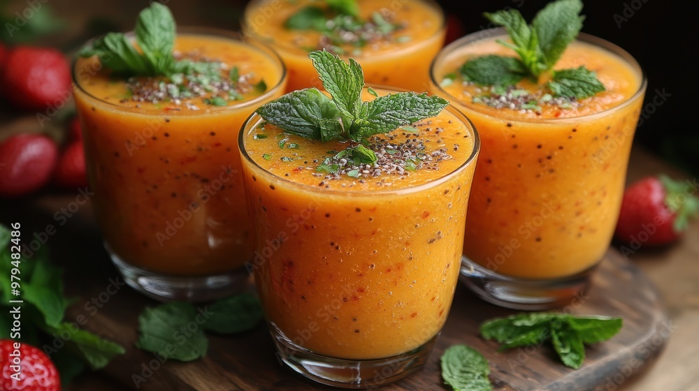 Refreshing Orange Smoothie with Chia Seeds and Mint Refreshing Orange Smoothie with Chia Seeds and Mint