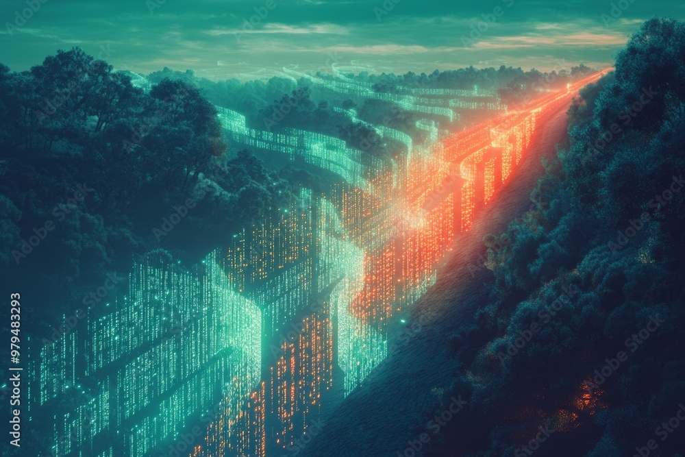 Fototapeta premium Encrypted Reality, Data Privacy