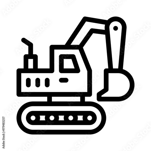 excavator line icon
