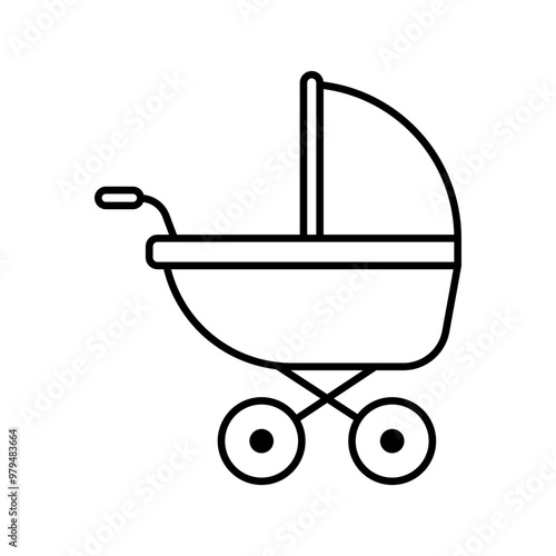 Baby carriage icon